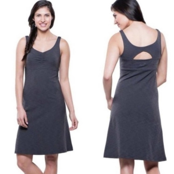 Kuhl Mova Aktiv Dress in Dark Heather Gray Back Cutout Athleisure Size Medium - Picture 11 of 11